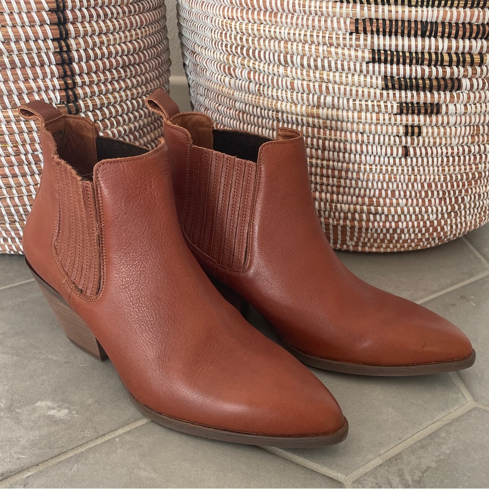 Brand new leather ankle boots, whiskey brown, size 9, Portland Leather Company